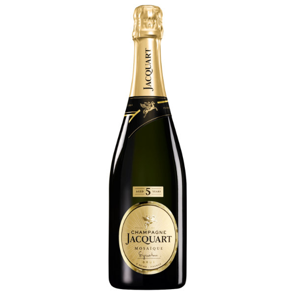 Champagne Jacquart Mosa&iuml;que Signature Brut &ndash; Gelaagd, stijlvol en vol karakter Smaakrijke Champagne met finesse, diepte en verleidelijke spanning. De Jacquart Mosa&iuml;que Signature Brut is een rijke en complexe Champagne, waarin elegantie en kracht perfect samenkomen. In de neus openen aroma&rsquo;s van kamperfoelie, oranjebloesem en een verfijnde kalksteenmineraliteit. Daarna volgen diepere tonen van brioche, hazelnoot, karamel, honing, meringue en amandelspijs. De smaak is vol en geconcentreerd, met een levendige frisheid van citroen en pompelmoes die zorgt voor spanning en balans. De afdronk is lang, hartig en verfrissend &ndash; een prachtige expressie van het Champagne-terroir. Smaakprofiel Kamperfoelie &middot; Oranjebloesem &middot; Brioche &middot; Hazelnoot &middot; Honing &middot; Citrus &middot; Mineraliteit Wijn & Spijs Een ultieme eet-Champagne. Perfect bij gravad lax zalm met citroen, schelp- en schaaldieren (zoals kreeft, gamba&rsquo;s en coquilles), of gegratineerde oesters. Ook subliem bij kalfsvlees met knapperige groenten. Past goed bij: schelp- en schaaldieren &middot; zalm &middot; kalfsvlees Herkomst & Details Land: Frankrijk Regio: Champagne Producent: Champagne Jacquart Cuv&eacute;e: Mosa&iuml;que Signature Brut Druiven: Chardonnay &middot; Pinot Noir &middot; Pinot Meunier Stijl: Brut &middot; Complex &middot; Elegant Serveertemperatuur: 8&ndash;10&deg;C Alcoholpercentage: &ndash; (optioneel invullen) Waarom deze Champagne kopen? ✅ Gelaagde, gastronomische Champagne met diepte en frisheid ✅ Van het gerenommeerde huis Champagne Jacquart ✅ Perfecte balans tussen brioche-rijpheid en citrusfrisheid ✅ Ideaal als aperitief of eet-Champagne bij verfijnde gerechten