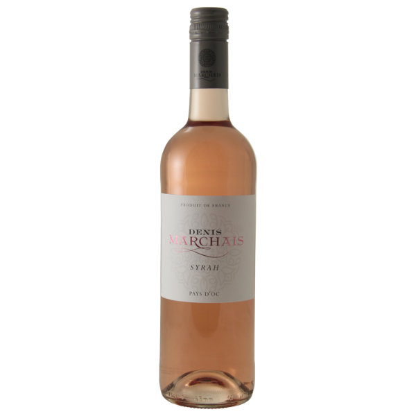 Denis Marchais Ros&eacute; Syrah &ndash; Pays d&rsquo;Oc, Frankrijk De Denis Marchais Ros&eacute; Syrah is een levendige en fruitige ros&eacute; met een prachtige, diepe roze kleur die direct uitnodigt tot proeven. In de neus presenteert hij zich fris en expressief, met verleidelijke aroma&rsquo;s van aardbeien, kersen en een vleugje framboos. In de mond is deze ros&eacute; opwekkend, vol en rond van smaak, met een aangename balans tussen sappig rood fruit en een frisse, levendige afdronk. De structuur is net iets steviger dan bij veel lichte ros&eacute;s, wat hem bijzonder geschikt maakt om ook bij gerechten te schenken. Spijs & moment Perfect voor zomerse borrelmomenten, een picknick of een lichte maaltijd. Combineert heerlijk met gegrilde kip, mediterrane salades, gegrilde groenten of een BBQ. Een verfrissende en karaktervolle ros&eacute; die de zon in het glas brengt &ndash; soepel, fruitig en onweerstaanbaar lekker.