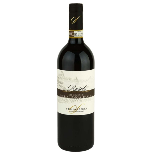 Cascina Schiavenza Barolo Serralunga d&rsquo;Alba &ndash; Piemonte, Itali&euml; Traditionele Barolo met kracht, structuur en indrukwekkende diepgang. De Schiavenza Barolo Serralunga d&rsquo;Alba is een klassieke Barolo op basis van 100% Nebbiolo, afkomstig uit enkele van de beste cru&rsquo;s in Serralunga d&rsquo;Alba. Deze wijn combineert kracht en finesse met een uitgesproken terroirkarakter en groot bewaarpotentieel. In het glas toont hij een diepe granaatrode kleur. De geur opent met kersen, viooltjes, rozen, peper, salie en kruidige tonen. In de mond gestructureerd en intens, met stevige maar verfijnde tannines, rijp rood fruit en een lange, minerale afdronk. Een schoolvoorbeeld van traditionele Barolo. Smaakprofiel Druif: 100% Nebbiolo Kleur: Granaatrood Aroma&rsquo;s: Kersen, rozen, viooltjes, peper, salie, kruiden Smaak: Gestructureerd en krachtig met verfijnd rood fruit Structuur: Stevige, rijpe tannines en frisse zuren Afdronk: Zeer lang, mineraal en kruidig Over het wijnhuis Cascina Schiavenza maakt maar liefst vijf verschillende, unieke Barolo&rsquo;s en staat bekend om zijn traditionele werkwijze. Ondanks de moderne uitstraling van de etiketten wordt hier klassiek gewerkt, met lange rijping op grote Slavonische eikenhouten vaten. Deze traditionele aanpak zorgt voor pure terroirexpressie, structuur en wijnen met groot bewaarpotentieel. Wijngaard & Regio Appellatie: Barolo Comune: Serralunga d'Alba Cru&rsquo;s: Bricco Voghera, Cerrati en Meriame Regio: Piemonte Land: Itali&euml; De druiven zijn afkomstig uit verschillende topcru&rsquo;s binnen Serralunga d&rsquo;Alba, gelegen op 300&ndash;400 meter hoogte met zuidoostelijke en westelijke expositie. De bodems bestaan uit kalksteen en tufsteen, wat zorgt voor structuur, spanning en uitgesproken mineraliteit. Vinificatie & Rijping Vergisting 15&ndash;20 dagen bij 25&ndash;30&deg;C Regelmatig overpompen voor optimale extractie 30 maanden rijping in grote Slavonische eikenhouten vaten (20&ndash;40 hl) De lange rijping op groot hout behoudt de puurheid van Nebbiolo en zorgt voor balans tussen fruit, tannine en terroir. Awards & Beoordelingen 95 punten &ndash; James Suckling &ldquo;Aromas of roses, violets, blue fruit&hellip; refined tannins&hellip; persistent. Best ever from here.&rdquo; 93 punten &ndash; Wine Spectator &ldquo;Extremely long finish&hellip; stiff, compact tannins. Best from 2029 through 2046.&rdquo; 17/20 &ndash; Jancis Robinson &ldquo;Cherry and raspberry fruit&hellip; attractive, gravelly tannins&hellip; simply delicious.&rdquo; 92 punten &ndash; Robert Parker's Wine Advocate (2018) 90 punten &ndash; Vinous (2018) 93 punten &ndash; Wine Enthusiast (2020) 2 zwarte glaasjes &ndash; Gambero Rosso Serveertips & Gebruik Perfect bij gegrilde rib-eye met geschaafde truffel Uitstekend bij wildgerechten en stoofschotels Combineert prachtig met gerijpte kazen Serveertemperatuur: 15&ndash;18&deg;C Productinformatie Wijnsoort: Rode wijn Wijnhuis: Cascina Schiavenza Druif: Nebbiolo Land: Itali&euml; Regio: Piemonte Appellatie: Barolo Een krachtige, traditioneel gemaakte Barolo uit Serralunga d&rsquo;Alba met indrukwekkende structuur, verfijnde aroma&rsquo;s en groot bewaarpotentieel &ndash; een wijn voor de echte liefhebber.