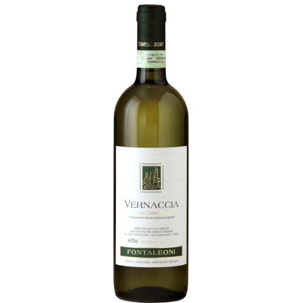 Home 24 Fontaleoni Vernaccia di San Gimignano DOCG – Toscaanse finesse met minerale elegantie Deze Vernaccia di San Gimignano van Fontaleoni is een schoolvoorbeeld van klassieke Toscaanse witte wijn. Afkomstig uit de heuvels rond San Gimignano in Toscane, combineert deze wijn frisheid, mineraliteit en een kenmerkende amandeltoets in de afdronk. Een authentieke Italiaanse witte wijn met karakter en elegantie. Over het wijnhuis Fontaleoni is een traditioneel familiebedrijf waar de familie Troiani al generaties lang werkt met het inheemse druivenras Vernaccia. De focus ligt op zuiverheid, terroirexpressie en balans – precies wat deze Vernaccia di San Gimignano zo bijzonder maakt. Wijngaard & terroir De druiven groeien op 100–300 meter hoogte, met een zuidelijke en zuidoostelijke ligging. Een deel van de wijngaarden bevindt zich in de subzone Santa Maria (8 km ten noorden van het dorp), het andere deel in Le Fonti, net onder de stadsmuren. De kalkrijke en kleihoudende bodems geven de wijn zijn frisse zuren, verfijnde structuur en uitgesproken mineraliteit – typerend voor een hoogwaardige Toscaanse witte wijn. Vinificatie Na een zachte persing vergist het sap op gecontroleerde temperatuur in roestvrijstalen tanks. Vervolgens rijpt de wijn nog 3 maanden in RVS om zijn frisse, fruitige en minerale karakter te behouden. Kleur Bleek strogeel. Geur Amandel, peer, groene appel en bloesem, met subtiele kruidige nuances. Smaak Droog, fris en elegant. Levendige zuren, een mooie mineraliteit en een herkenbare amandeltoon in de finale zorgen voor lengte en verfijning. Wijn & spijs Perfect bij bruschetta met artisjok en olijfolie, lichte antipasti, schaal- en schelpdieren of gegrilde groenten. Serveertemperatuur 8–10 °C Beoordeling 91 punten – James Suckling (2023 vintage) "Spicy, with notes of peach skin, sliced apples, hay and hints of caramel… Good concentration and length." Wijnsoort: Witte wijn Druivenras: Vernaccia Land: Italië Regio: Toscane Appellatie: Vernaccia di San Gimignano DOCG