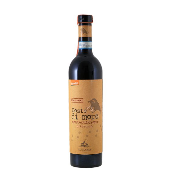 In the picture 11 Lunaria Coste di Moro Montepulciano – Biodynamische Montepulciano uit Abruzzo Krachtige, biodynamische Montepulciano met intens zwart fruit, kruidigheid en fluweelzachte tannines. De Lunaria Coste di Moro Montepulciano is een karaktervolle rode wijn uit Abruzzo, gemaakt van 100% Montepulciano. Deze biodynamische wijn combineert de authentieke kracht van de druif met elegantie en een opvallend zachte afdronk. Het resultaat is een rijke, fruitgedreven wijn die zowel intens als verrassend toegankelijk is. Het opvallende etiket met de krachtige stier verwijst naar de Italiaanse uitspraak "La mia furia è autentica forza" – mijn woede is authentieke kracht. Een treffende omschrijving voor een wijn die kracht en verfijning moeiteloos weet te combineren. Smaakprofiel Druif: 100% Montepulciano Kleur Diep robijnrood met paarse nuances. Neus Intense aroma's van bramen, zwarte kersen en rijpe bosvruchten, aangevuld met de kenmerkende kruidigheid van de Montepulciano-druif. Mond Vol en rijk met veel rijp zwart fruit. De wijn is krachtig maar mooi in balans, met zachte bitters, frisse zuren en rijpe, soepele tannines. Afdronk Lang, zacht en harmonieus met een lichte kruidige toets. Proefnotitie Een expressieve Montepulciano met volop zwart fruit, donkere kersen en een subtiele kruidigheid. De wijn is intens van smaak, maar blijft elegant dankzij de zachte tannines en frisse zuren. De lange afdronk maakt iedere slok bijzonder. Dit is de Lunaria Coste di Moro Montepulciano. Over het wijnhuis Cantina Orsogna – Lunaria behoort tot de meest vooruitstrevende producenten van biologische en biodynamische wijnen in Italië. Het wijnhuis ligt in Abruzzo, tussen de Adriatische Zee en het Majella Nationaal Park, waar de wijngaarden volledig in harmonie met de natuur worden beheerd. De Lunaria-serie draagt het Demeter-keurmerk, de hoogste internationale certificering voor biodynamische landbouw. Er wordt gewerkt zonder kunstmatige bestrijdingsmiddelen of kunstmest, met maximale aandacht voor biodiversiteit en bodemgezondheid. Daarnaast zijn alle Lunaria-wijnen volledig vegan, waardoor ze passen binnen een bewuste en duurzame levensstijl. De dieren op de etiketten symboliseren de sterke verbondenheid van Lunaria met de natuur en het biodynamische gedachtegoed. Wijngaard & Vinificatie De Montepulciano-druiven worden met de hand geselecteerd uit biodynamisch beheerde wijngaarden. De wijn wordt op traditionele wijze vergist onder gecontroleerde temperatuur, zodat de intense fruitaroma's en de karakteristieke kruidigheid optimaal behouden blijven. Door de zorgvuldige vinificatie ontstaat een wijn met veel concentratie, zachte tannines en een uitstekende balans tussen kracht en elegantie. Wijn & Spijs De Lunaria Coste di Moro Montepulciano is een veelzijdige begeleider van krachtige gerechten. Perfect bij: Gegrilde biefstuk Barbecuegerechten Stoofschotels Lamsvlees Gedroogde worst en charcuterie Gerijpte kazen Pasta's met rijke vleessaus Ook zonder maaltijd is deze Montepulciano een heerlijke wijn om rustig van te genieten. Serveer op 16–18°C. Waarom kiezen voor Lunaria Coste di Moro Montepulciano? ✓ 100% Montepulciano uit Abruzzo ✓ Biologisch en biodynamisch (Demeter-gecertificeerd) ✓ Volledig vegan ✓ Intense aroma's van zwart fruit en kruiden ✓ Zachte tannines en een lange, elegante afdronk ✓ Authentieke Italiaanse kwaliteitswijn met een duurzaam karakter Regio: Abruzzo Land: Italië
